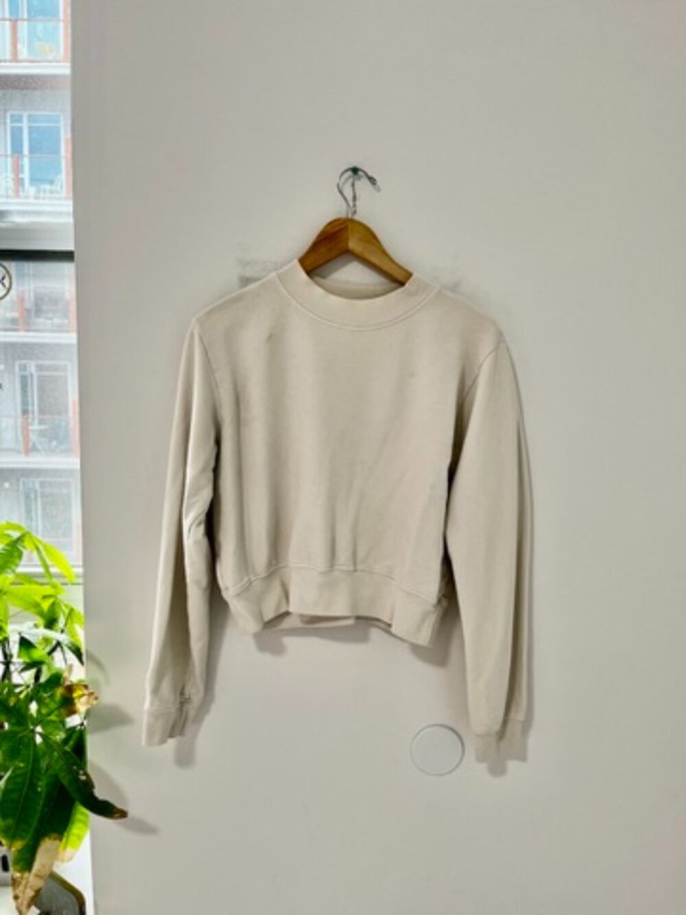 Cotton Citizen Beige Cropped Sweatshirt Size Medium
